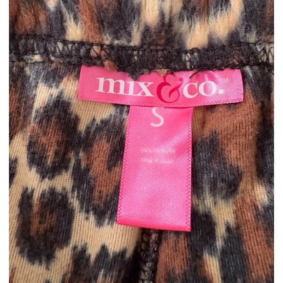 Leopard Print Fleece Lounge Pants Red Bow Cozy Holiday Glam Mob Wife Style S - Picture 3 of 6